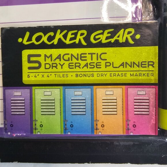 Locker Gear 5-Piece Magnetic Dry Erase Planner Set With Marker For Locker Office - Picture 4 of 4